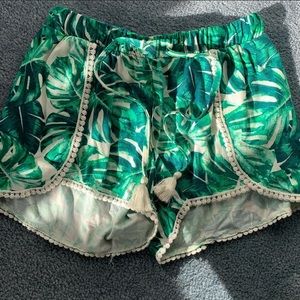 green leaf shorts